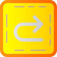 U turn Flat Gradient Icon vector