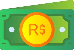 Brazilian real Flat Gradient Icon vector