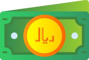Riyal Flat Gradient Icon vector