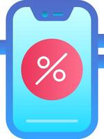 Percentage Flat Gradient Icon vector