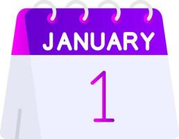 1st of January Flat Gradient Icon vector