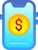 Money Flat Gradient Icon vector