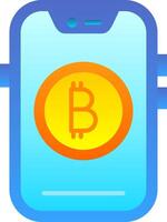 Bitcoin Flat Gradient Icon vector