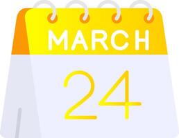 24th of March Flat Gradient Icon vector