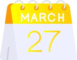 27th of March Flat Gradient Icon vector