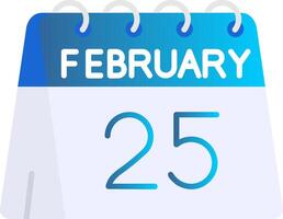 25th of February Flat Gradient Icon vector