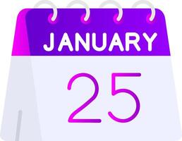 25th of January Flat Gradient Icon vector