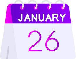 26th of January Flat Gradient Icon vector