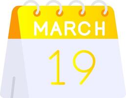 19th of March Flat Gradient Icon vector