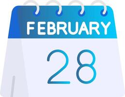 28th of February Flat Gradient Icon vector