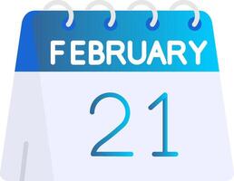 21st of February Flat Gradient Icon vector