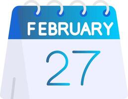 27th of February Flat Gradient Icon vector