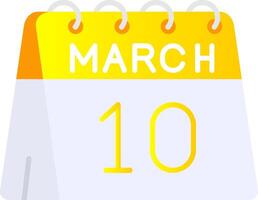 10th of March Flat Gradient Icon vector