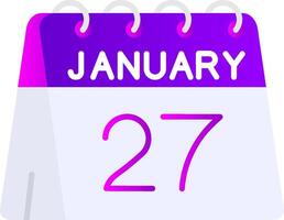27th of January Flat Gradient Icon vector