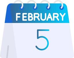 5th of February Flat Gradient Icon vector