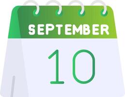 10th of September Flat Gradient Icon vector