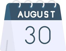 30th of August Flat Gradient Icon vector