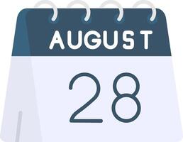 28th of August Flat Gradient Icon vector