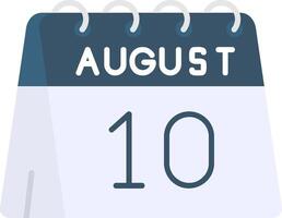 10th of August Flat Gradient Icon vector