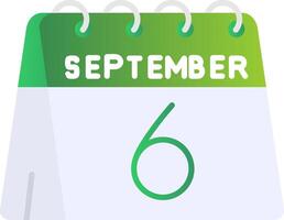 6th of September Flat Gradient Icon vector