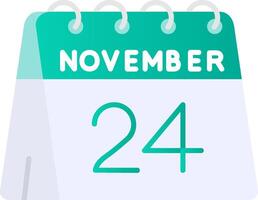 24th of November Flat Gradient Icon vector