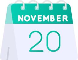 20th of November Flat Gradient Icon vector