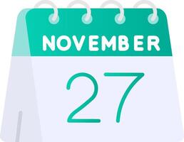 27th of November Flat Gradient Icon vector