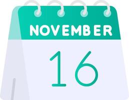 16th of November Flat Gradient Icon vector