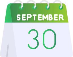 30th of September Flat Gradient Icon vector