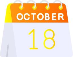 18th of October Flat Gradient Icon vector