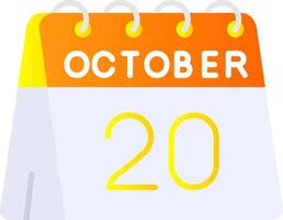 20th of October Flat Gradient Icon vector