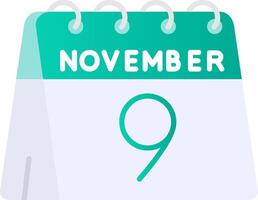 9th of November Flat Gradient Icon vector