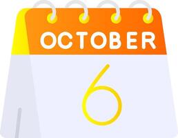 6th of October Flat Gradient Icon vector