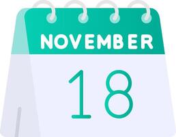 18th of November Flat Gradient Icon vector