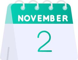2nd of November Flat Gradient Icon vector