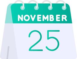 25th of November Flat Gradient Icon vector