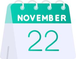 22nd of November Flat Gradient Icon vector