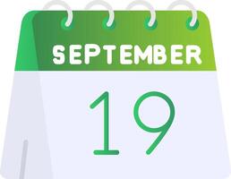 19th of September Flat Gradient Icon vector