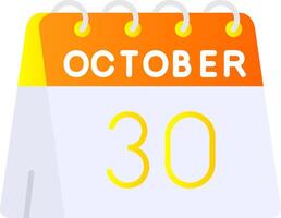 30th of October Flat Gradient Icon vector