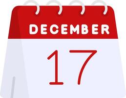 17th of December Flat Gradient Icon vector