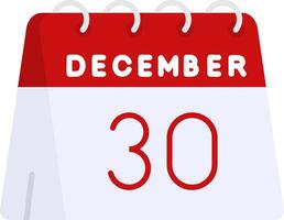 30th of December Flat Gradient Icon vector