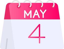 4th of May Flat Gradient Icon vector