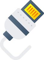 relámpago cable plano degradado icono vector