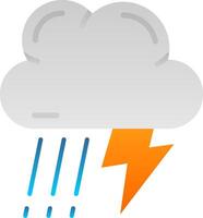 Thunder strom Flat Gradient Icon vector