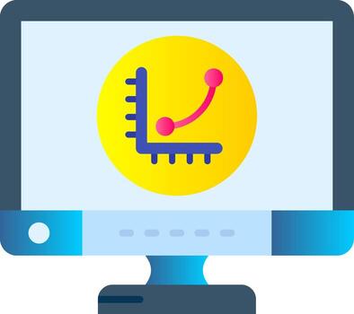 Graph Flat Gradient Icon vector