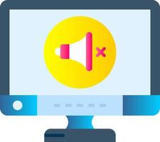 Mute Flat Gradient Icon vector