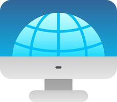 Monitor Flat Gradient Icon vector