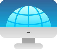 Monitor Flat Gradient Icon vector