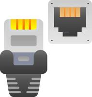 Ethernet Flat Gradient Icon vector