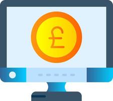 Pound Flat Gradient Icon vector